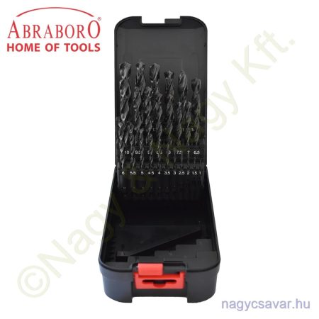 Fúró készlet HSS-R 25 részes, fém dobozban ABRABORO