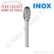 Turbómaró "E" alak INOX 8x65/20mm ABRABORO