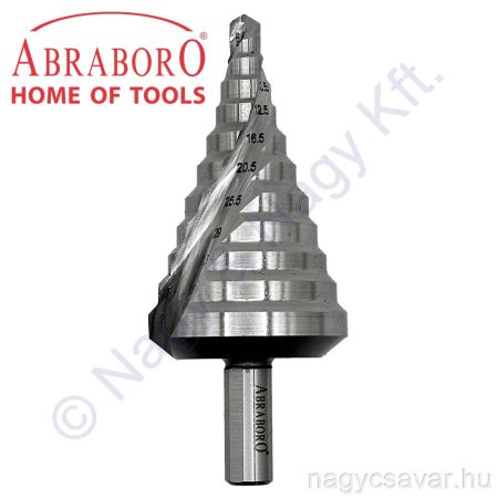 Lépcsős fúró HSS-G 4,0-20-ig 2mm/lépcső Ø8x52mm ABRABORO