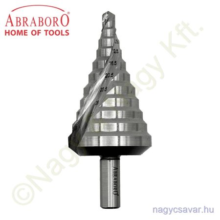 Lépcsős fúró HSS-G 4,0-20-ig 2mm/lépcső Ø8x52mm ABRABORO