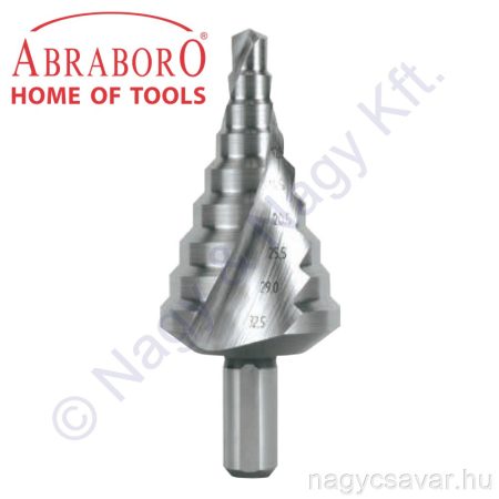 Lépcsős fúró HSS-G 6,5-40,5mm-ig Ø10x96mm ABRABORO