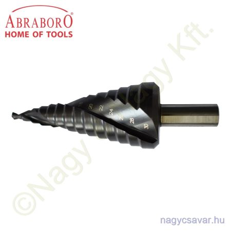 Lépcsős fúró HSS-TiAiN 4-30mm/2mm ABRABORO