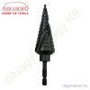 Lépcsős fúró HSS-TiAlN 4-30mm-ig 2mm/lépcsó 115mm ABRABORO Lépcsős fúró HSS-TiAlN 4-30mm-ig 2mm/lépcsó 115mm ABRABORO