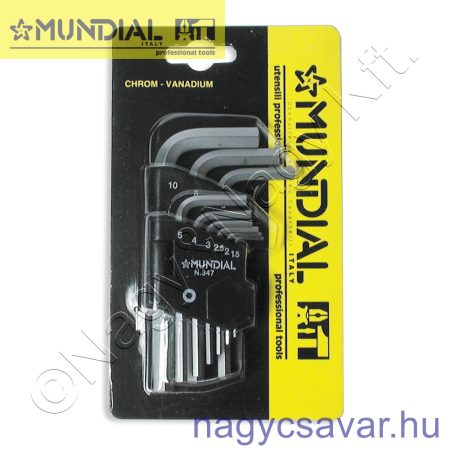 Imbuszkulcs klt. 9r. 1,5-10mm MUNDIAL