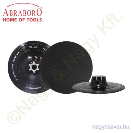Tépőzáras gumitányér 125mm M14 ABRABORO