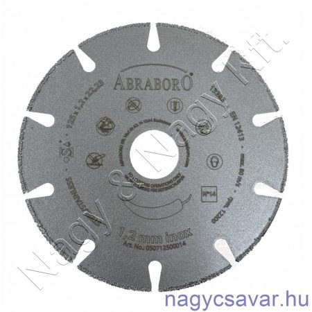 INOX gyémántszemcsés vágókorong 125x1,2x22,23mm ABRABORO