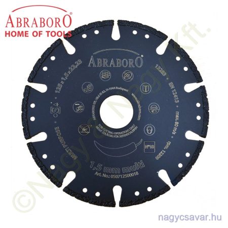 Multi gyémántszemcsés vágókorong 125x1,5x22,23mm ABRABORO