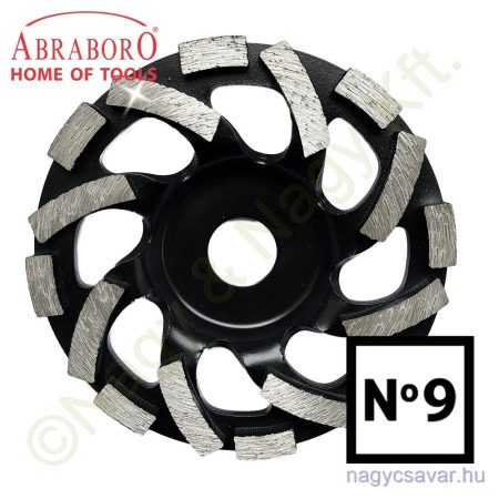 Betoncsiszoló gyémántszemcsés turbinalapát forma 125mm ABRABORO