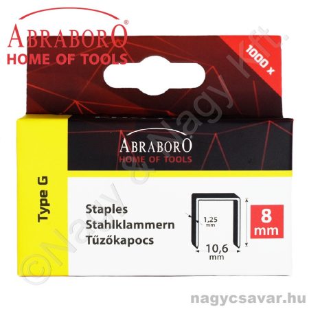 CHILITAC tűzőkapocs G-11 típus 14mm (1,25x10,6mm) 1.000 db/cs ABRABORO