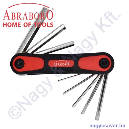 Imbuszkulcs klt. összecsukható 6r. 2.5/3/4/5/6/8mm ABRABORO
