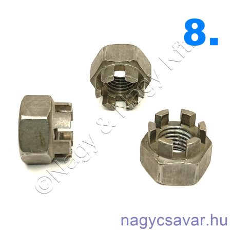 M16x1,5 koronás anya natúr 8.