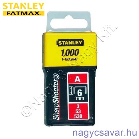 Tűzőkapocs "A" 6mm (3/53/530) 1000db STANLEY