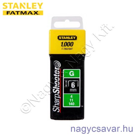 Tűzőkapocs "G" 6mm (4/11/140) 1000db STANLEY