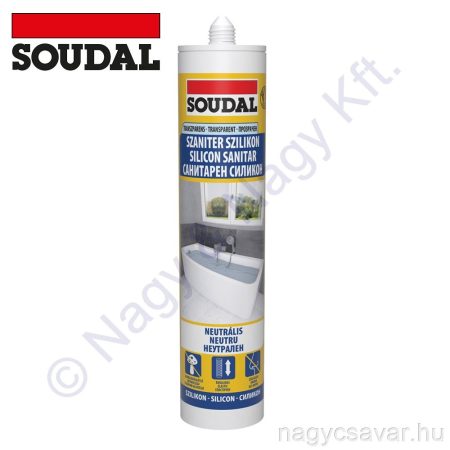 Szaniter szilikon/neutrális transzparens 280ml SOUDAL 