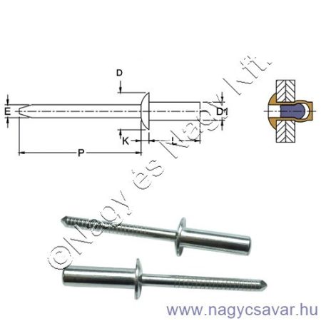 3,2x6 Zárt A2/A1 popszegecs