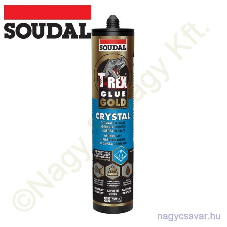 T-REX azonnali szerelőragasztó víztiszta 350kg/10cm2 290ml SOUDAL