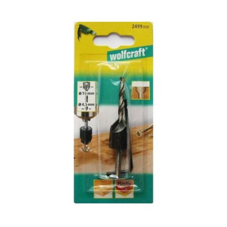 Előfúró süllyesztővel O4.5-16mm 45° WolfCraft