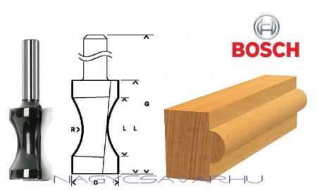 Bosch síkpálcatag-maró, két vágóéllal, keményfém lapkával