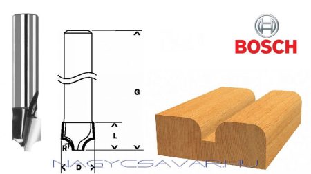 Bosch negyedpálcatag-maró, egy vágóéllel, keményfém lapkával