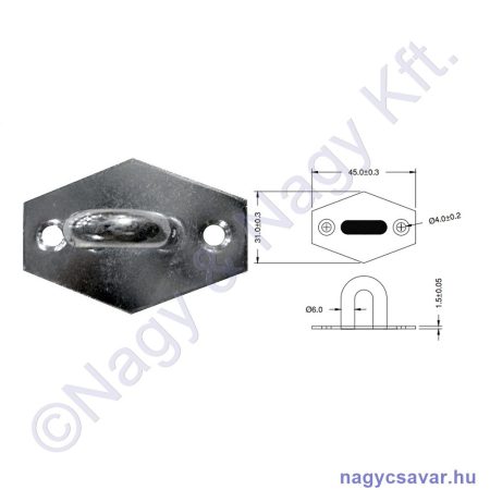 Lakatszem hegesztett 45x30mm