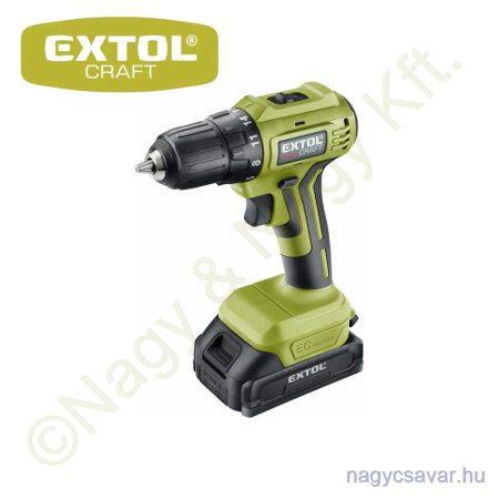 Akkus fúrócsavarozó szénkefementes motor 20V Li-Ion 2x2,0Ah + töltő + koffer EXTOL Craft