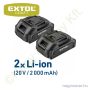 Akkus fúrócsavarozó szénkefementes motor 20V Li-Ion 2x2,0Ah + töltő + koffer EXTOL Craft