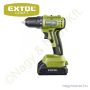 Akkus fúrócsavarozó szénkefementes motor 20V Li-Ion 2x2,0Ah + töltő + koffer EXTOL Craft