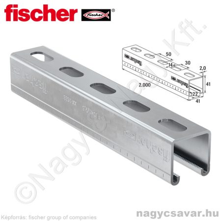 FUS 41/41/2,0mm 2m szerelősín FISCHER