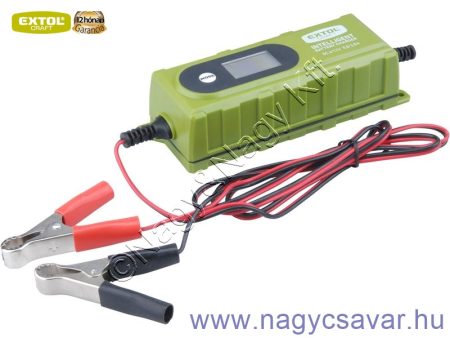 Akkutöltő, autós 0,8/3,8A 4-120Ah DC 12V/6V EXTOL Craft
