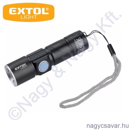 Led lámpa, 3 W, XPE LED; 150 Lm, ALU ház, zoom EXTOL Light