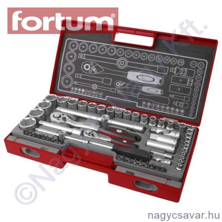 Dugókulcs klt. 1/2", 1/4", 60r, mattkróm FORTUM