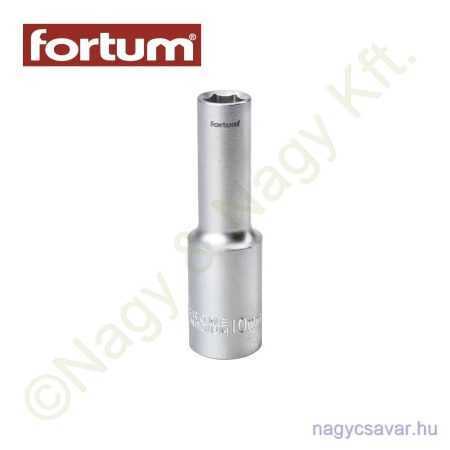 Dugókulcs 1/2" hosszított 10mm 61CrV5 mattkróm FORTUM