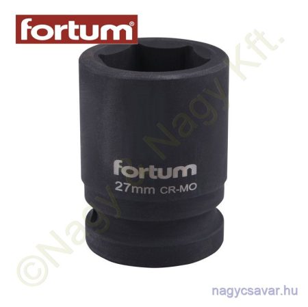 Gépi dugókulcs 3/4" 27mm l=52mm feketített 60CrMoV18 FORTUM