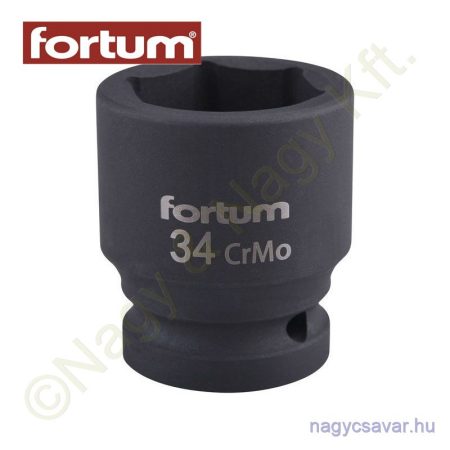 Gépi dugókulcs 3/4" 34mm l=57mm feketített 60CrMoV18 FORTUM