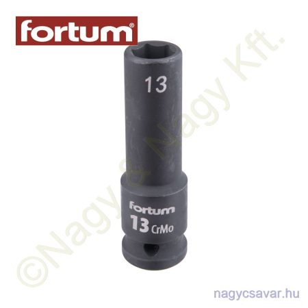 Gépi dugókulcs 1/2" 13mm l=78mm feketített CrMo FORTUM