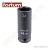 Gépi dugókulcs 1/2" 24mm l=78mm feketített CrMo FORTUM