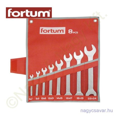 Villás kulcs klt. 6×7, 8×9, 10×11, 12×13, 14×15, 16×17, 18×19, 22×24mm FORTUM