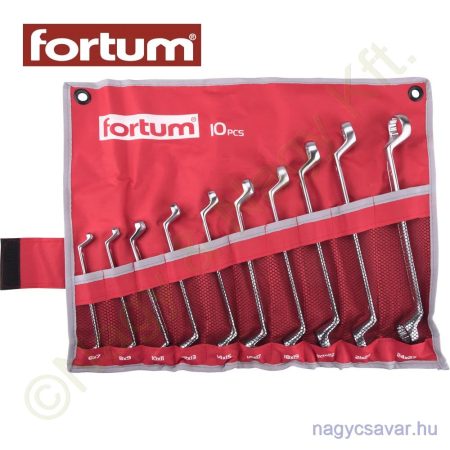 Csillagkulcs klt. 10r. 6-27mm 61CrV5 mattkróm vászon tok FORTUM