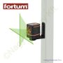 Lézeres önbeálló vízszintező, ZÖLD, 1H1V, Li-ion 3,7V 1,4Ah 0,3mm/1m, 1/4" FORTUM