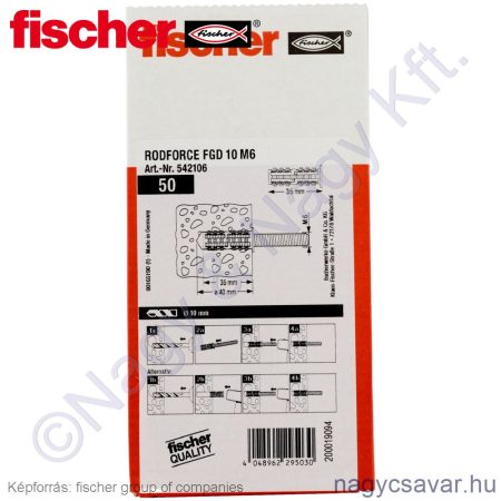 FGD 10 M6 RodForce nylon dübel menetes szárhoz (50/cs) FISCHER