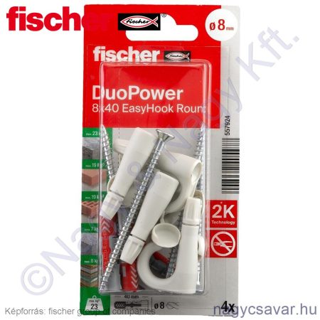 EasyHook félkör kampó + DuoPower 8x40 4db Fischer
