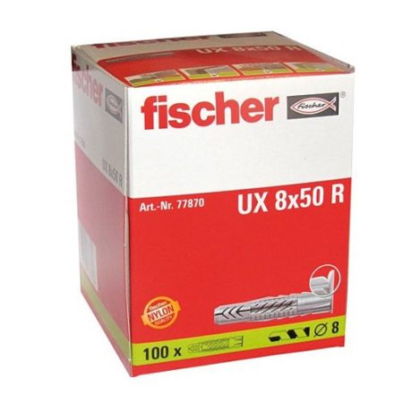 UX 8x50 R univerzális dübel peremmel (100/cs) FISCHER