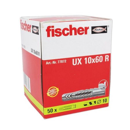 UX 10x60 R univerzális dübel peremmel (50/cs) FISCHER