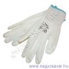 Kötött kesztyű fehér nylon 10" poliuretánba mártott tenyér és ujjhegy Kötött kesztyű fehér nylon 10" poliuretánba mártott tenyér és ujjhegy