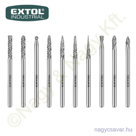 Mini keményfém turbómaró klt. Ø3mm szár 10r. keresztfogazás EXTOL Industrial