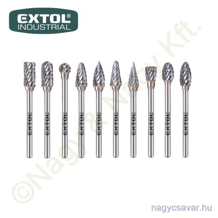 Mini keményfém turbómaró klt. szár Ø3mm, fej Ø6x13mm 10r. keresztfogazás EXTOL Industrial