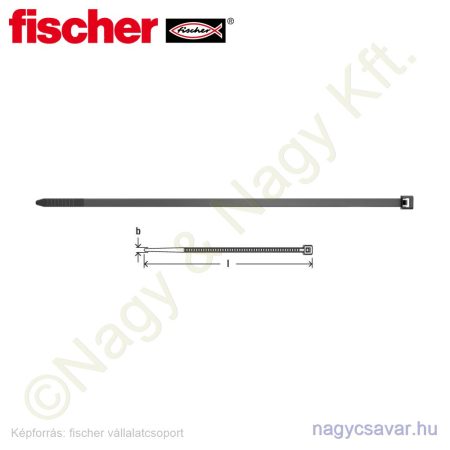UBN 3,6x200 kábelkötegelő fekete, UV álló 100/cs Fischer