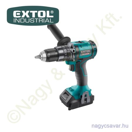 Akkus ütvefúró-csavarozó szénkefementesi motor 20V Li-Ion 1x2,0Ah + koffer 80/60Nm EXTOL Industrial