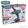 Akkus ütvefúró-csavarozó szénkefementesi motor 20V Li-Ion 1x2,0Ah + koffer 80/60Nm EXTOL Industrial