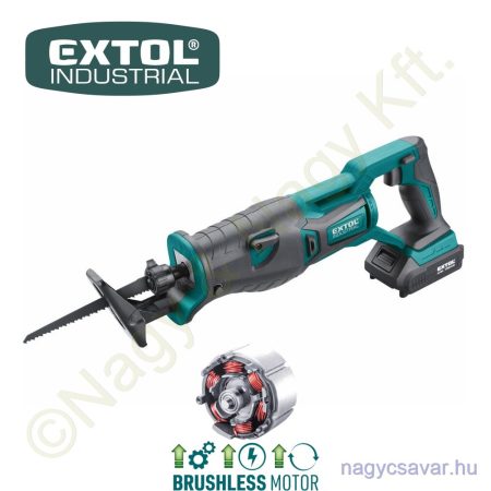 Akkus szablyafűrész szénkefenélküli motor Share20V 20V Li-Ion 1x2Ah + töltő EXTOL Industrial